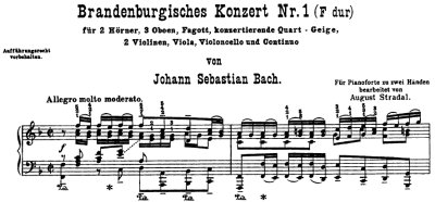Bach=Stradal/ Brandenburg Concerto No.1 in F major BWV 1046
