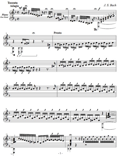 J. S. Bach/ Toccata and Fugue in d minor BWV 565, arranged for piano left hand only by Hiroyuki Tanaka.
