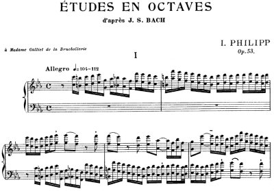 Philipp/ Etudes d'Octaves d'apres J. S. Bach No. 1