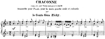 Bach=Zichy/ Chacconne for left hand only