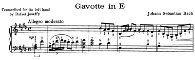 Bach=Joseffy/ Gavotte for left hand only