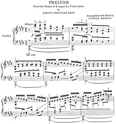 Bach=Mannes/ Prelude in E major