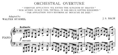 Bach=Rummel/ Orchestral Overture from Cantata BWV 146