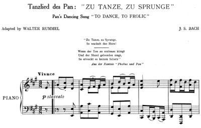 Bach=Rummel/ Aria 'Zu Tanze, zu Sprunge' from Cantata BWV 201